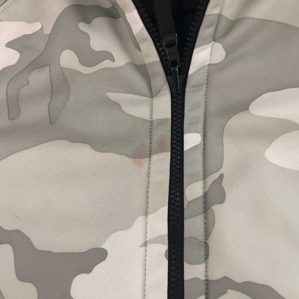 North Face Jacket Mens Small Black White Reversible Puffer Camo Hoodie Full Zip - Picture 9 of 12